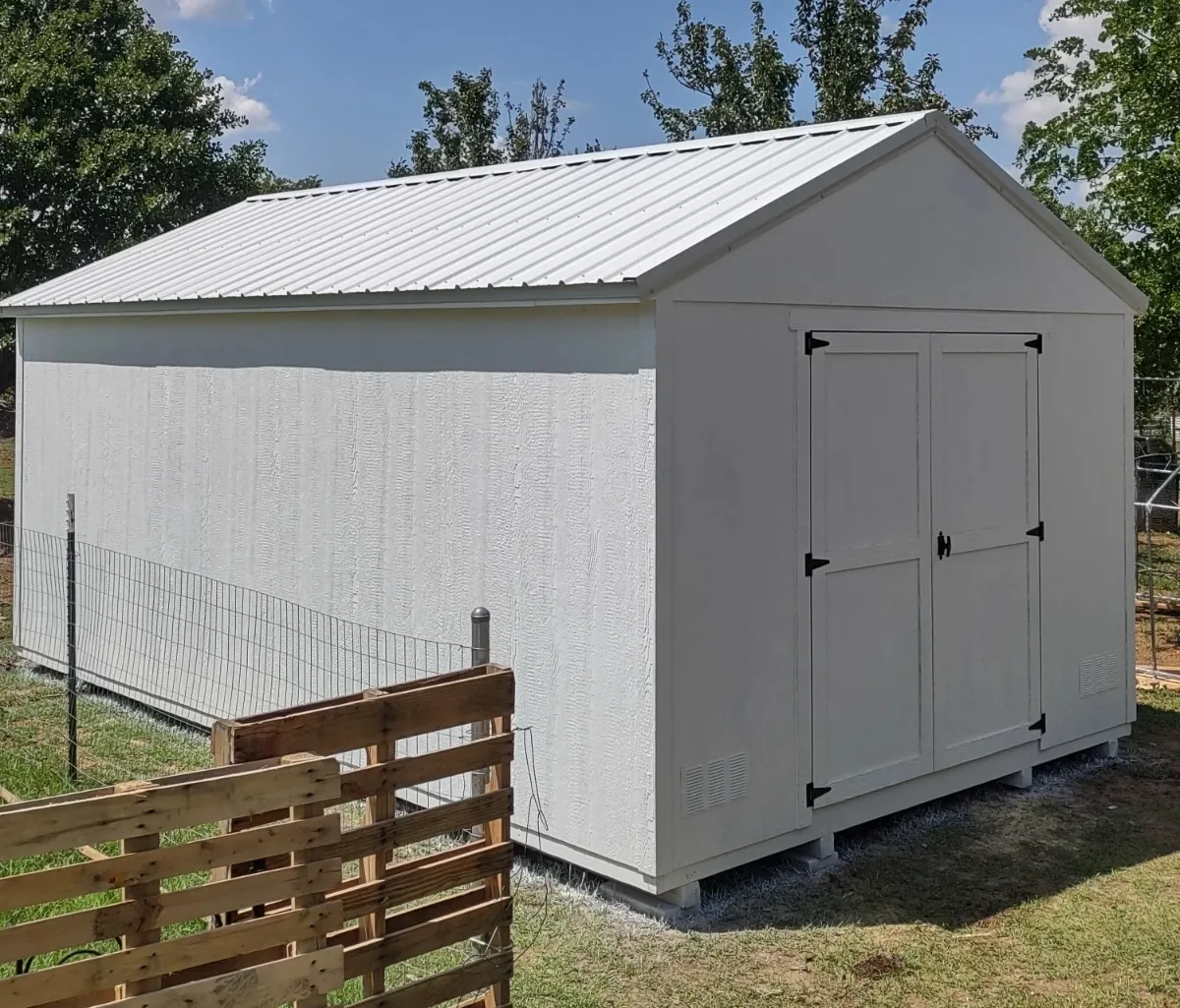 10x12 garden shed built on-site in Springtown TX
