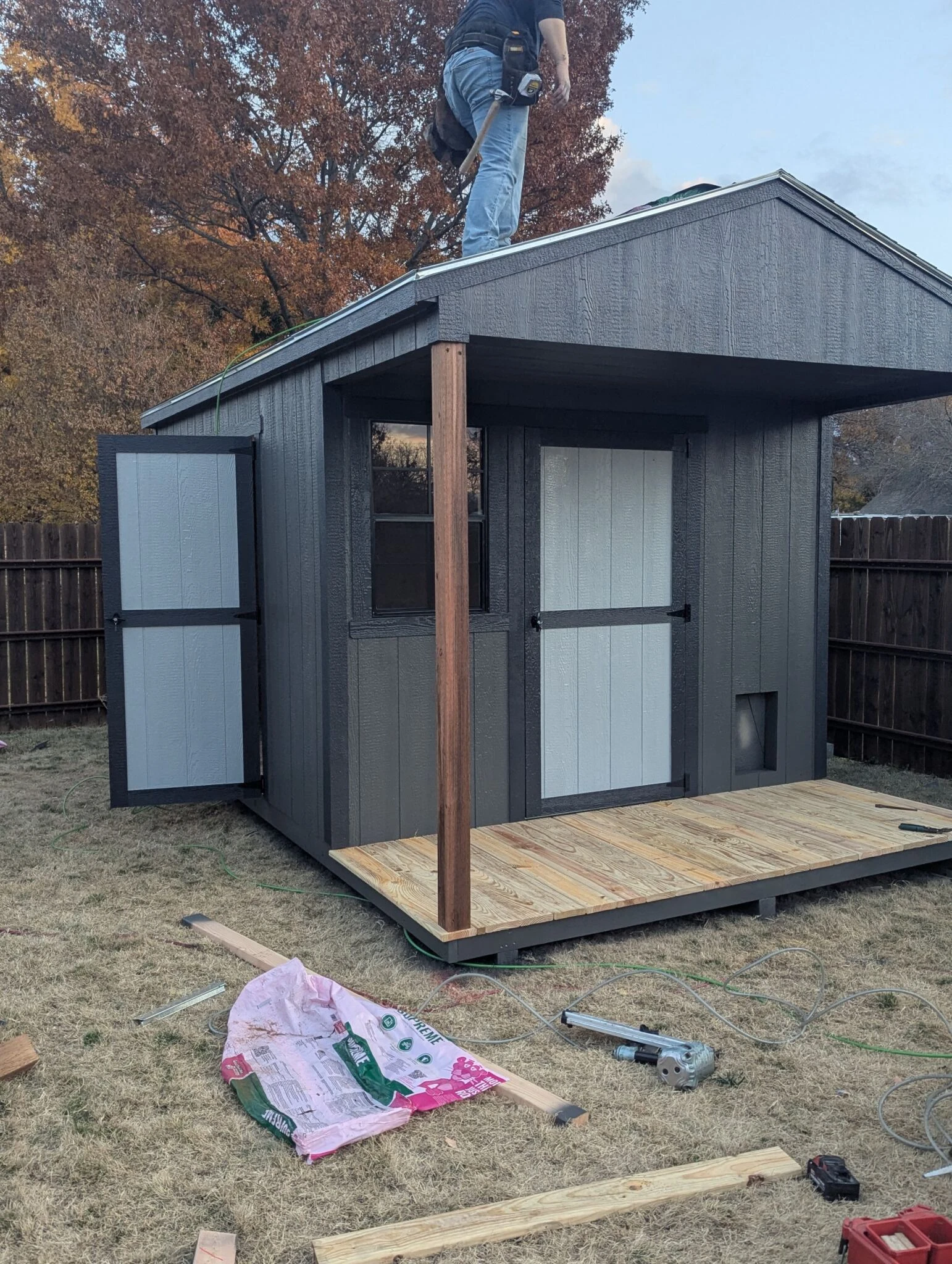 12x16 storage shed near Lake Lewisville in Denton, TX