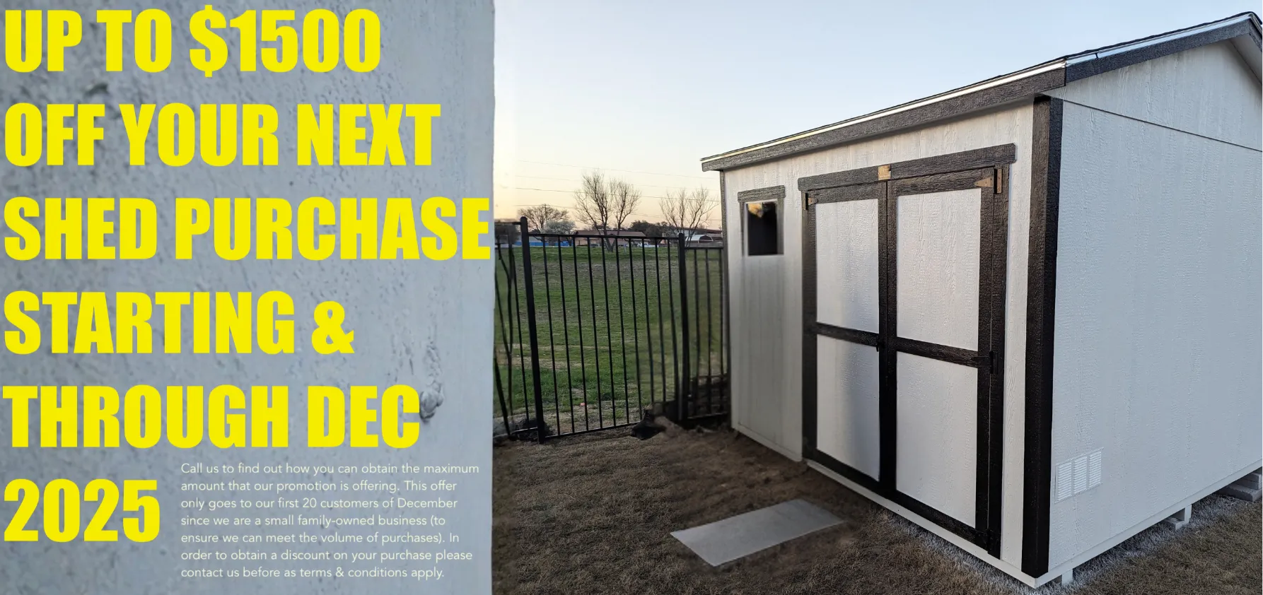 Customer of SE Yard Solutions with their 10x16 backyard shed in Jacksboro