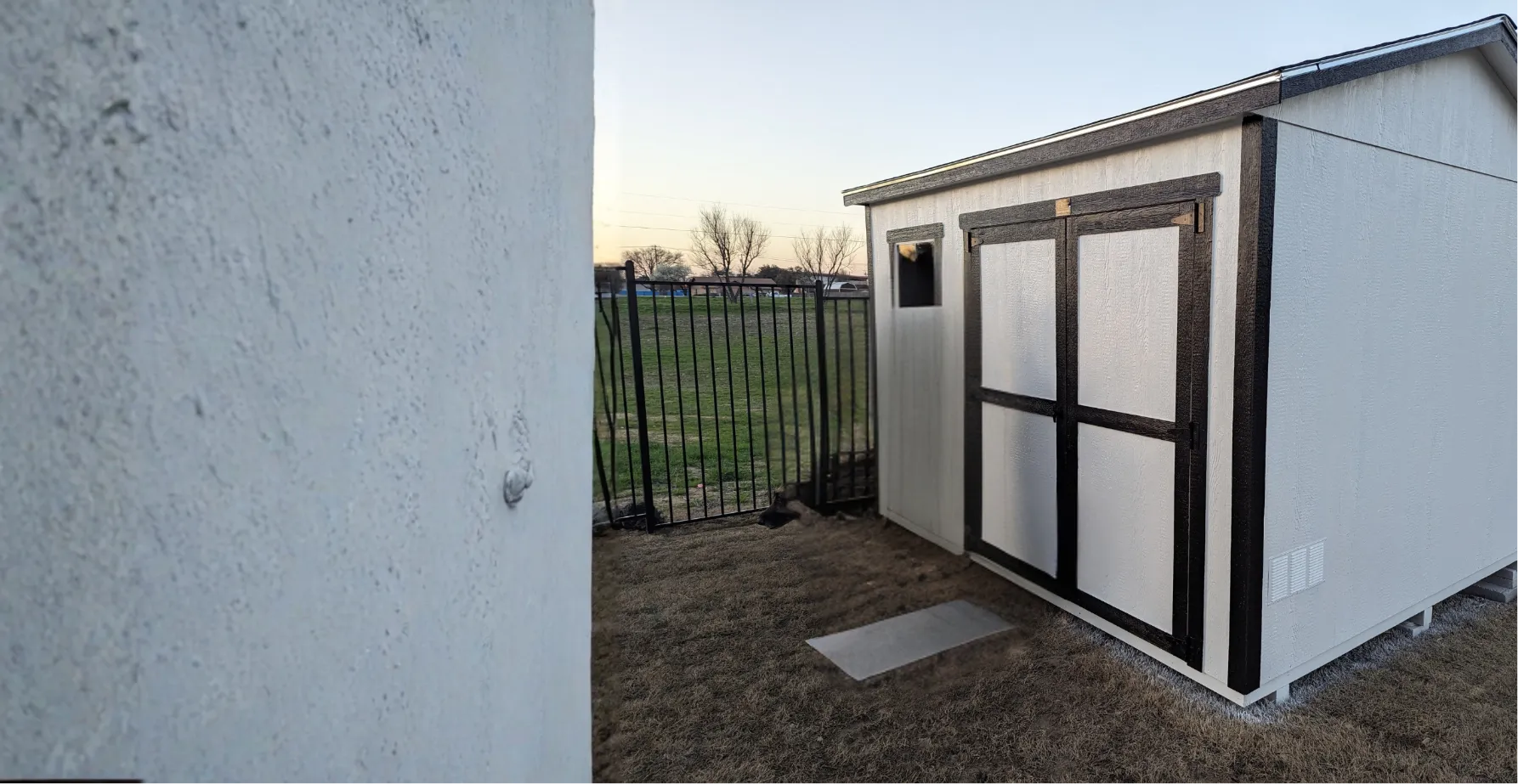 Custom shed built on-site by SE Yard Solutions in North Texas