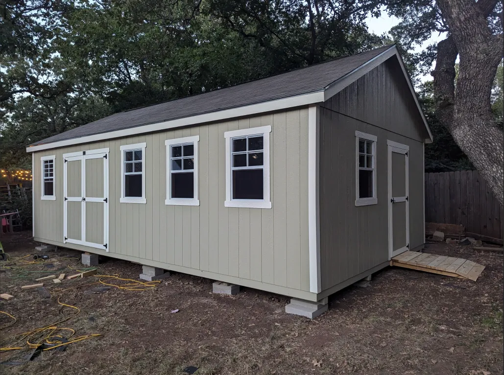 Storage shed ready for relocation