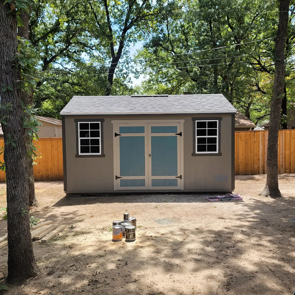 12x24 custom A-frame shed built on-site in Denton, TX by SE Yard Solutions