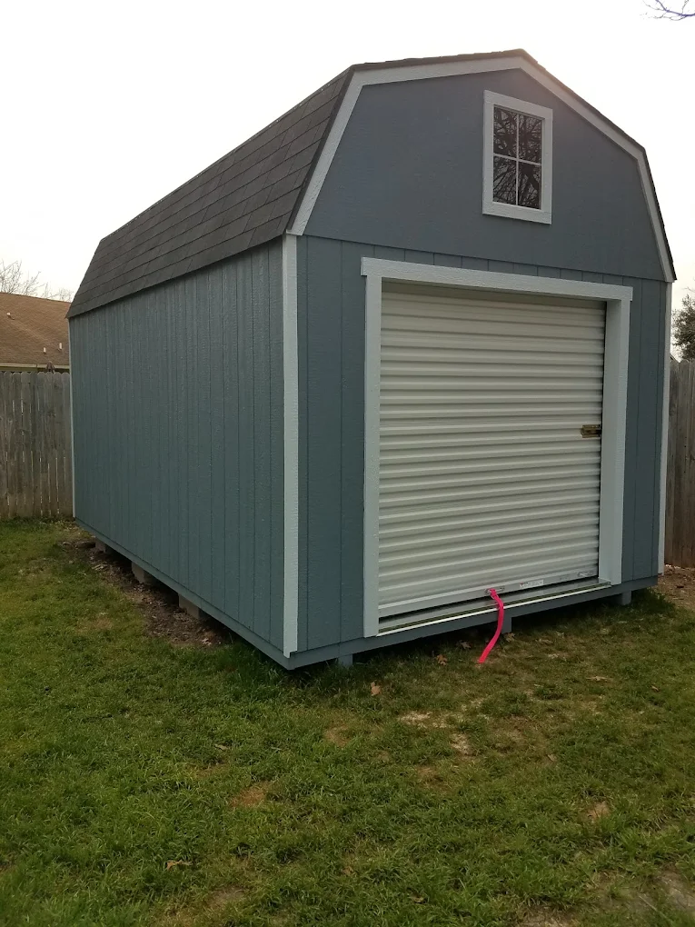 Customer of SE Yard Solutions with their 12x20 storage shed in Fort Worth