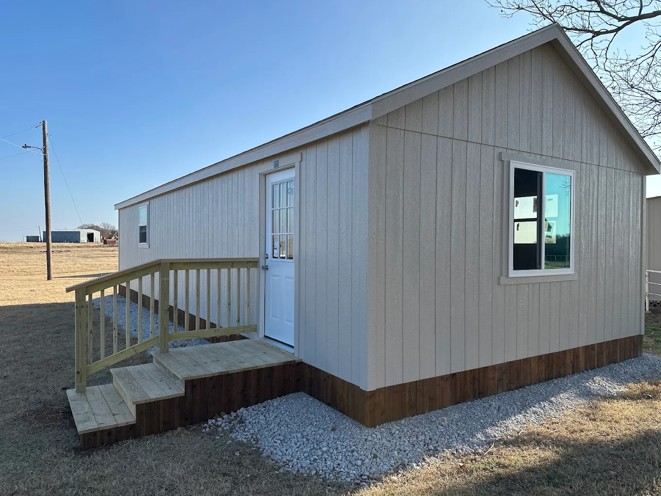 On-site shed construction with no crane or delivery truck required