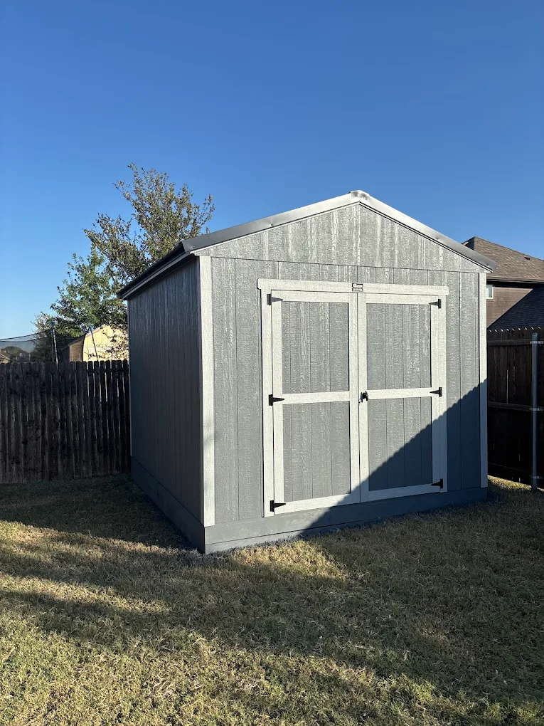 Customer of SE Yard Solutions with their 12x20 storage shed in Rhome