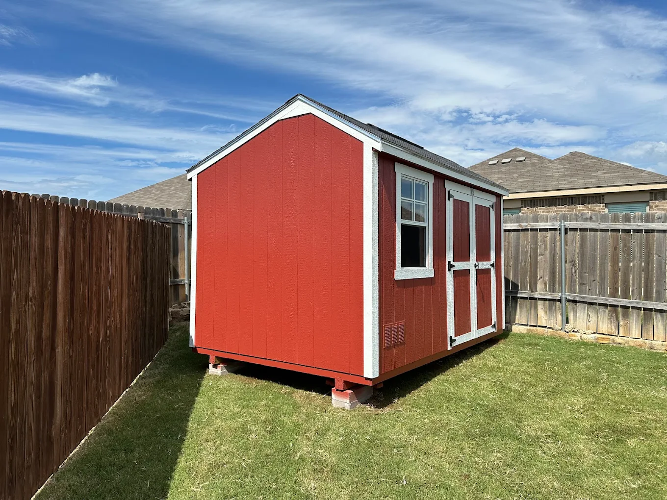 Customer of SE Yard Solutions with their 10x16 garden shed in Weatherford
