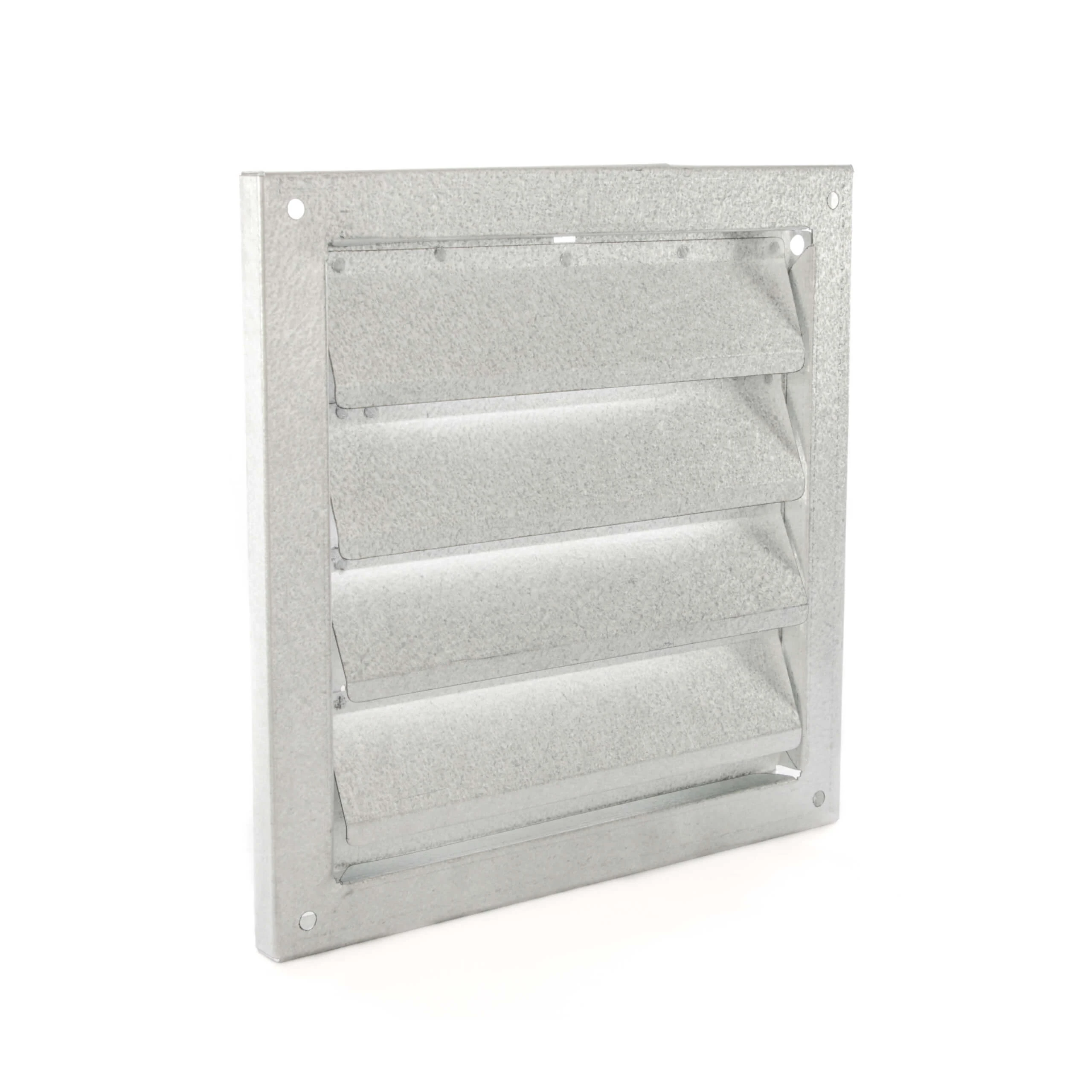 Gable louvered vent installed on shed for cross-ventilation